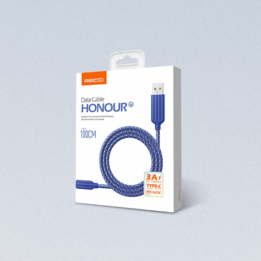 USB CABLE RECCI HONOUR MICRO , TYPE -C , IPHONE RTC-N23 FAST CHARGING