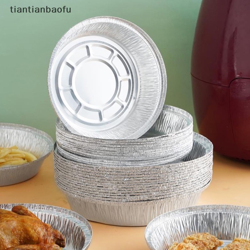 [tiantianbaofu] 10pcs 6/7 /8 /9 inch Loyang Bulat Foil Pie Dish Loyang Kue Loyang Baking Pan Bake Cases Butik