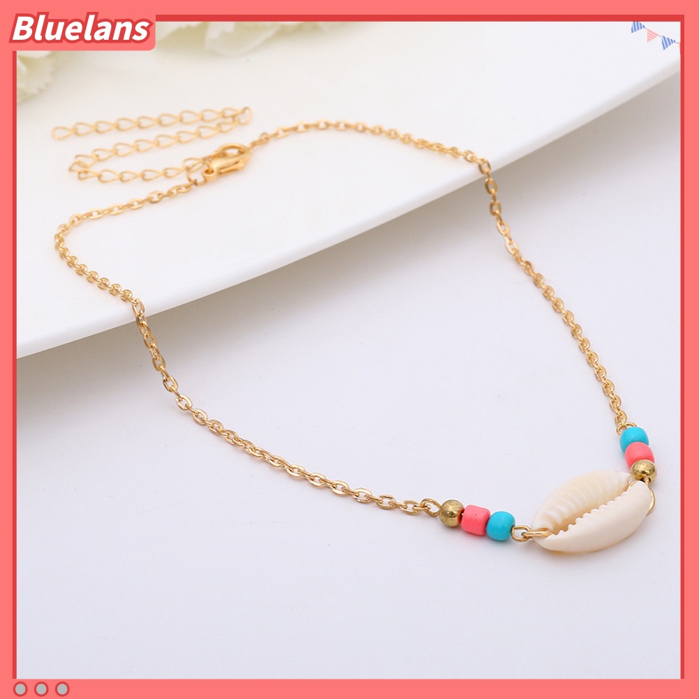 [BLS] Bohemian Wanita Musim Panas Pantai Adjustable Beads Shell Choker Kalung Perhiasan