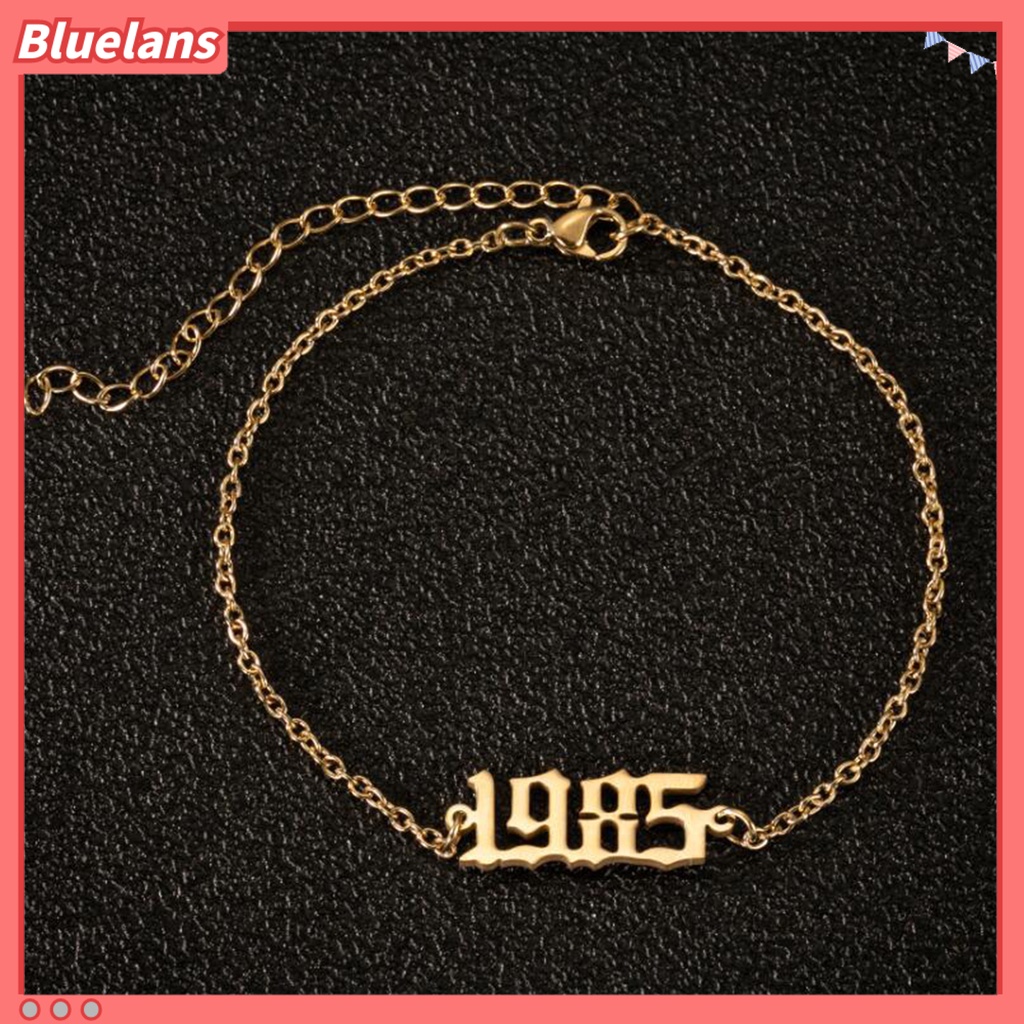 [BLS] Gelang Kaki Wanita 1980-2000 Angka Adjustable Anti Karat Lobster Clasp Gelang Kaki All Match Untuk Pantai