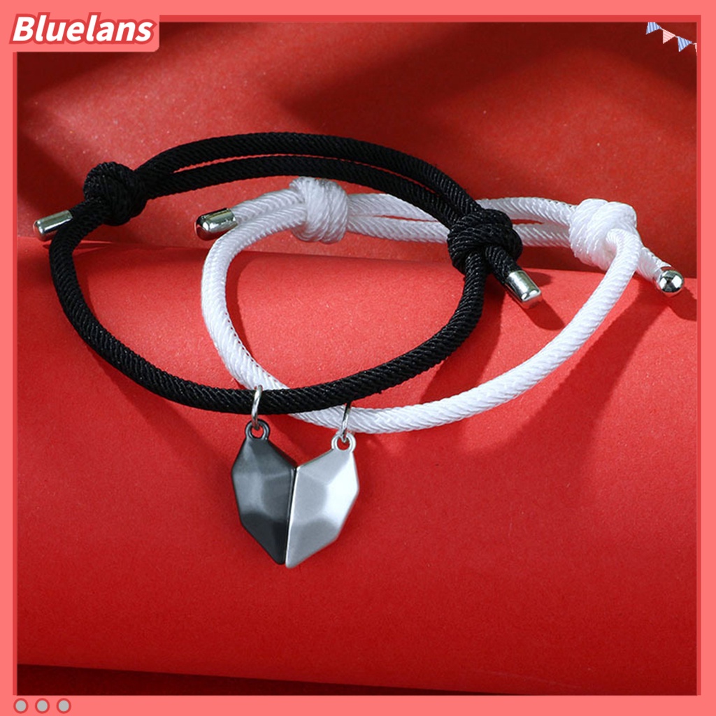 [BLS] 1pasang Gelang Couple ic Cinta Romantis Unisex Bentuk Hati Panjang Yang Dapat Disesuaikan Pria Bracelet Jewelry