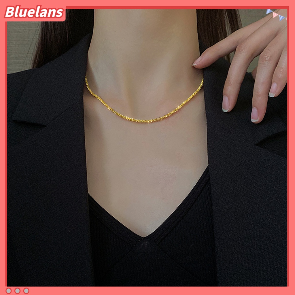 [BLS] Wanita Kalung Cahaya Mewah Geometris Adjustable Ekstensi Rantai Anti Luntur Dekorasi Hadiah Ulang Tahun Berkilau Klavikula Rantai Choker Kalung Perhiasan Halus Untuk Pacaran