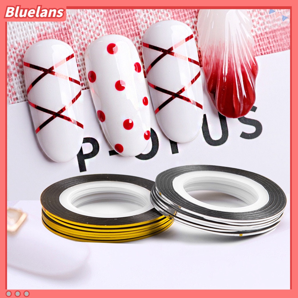 [BLM] 10pcs Stiker Kuku Indah DIY Ringan Nail Striping Tape Sticker Untuk Wanita