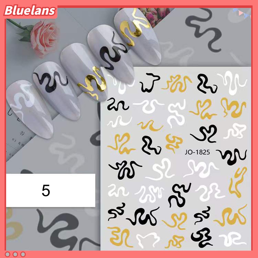 [BLM] Stiker Kuku Indah DIY Ringan Motif Marmer Stiker Kuku Emas Untuk Wanita