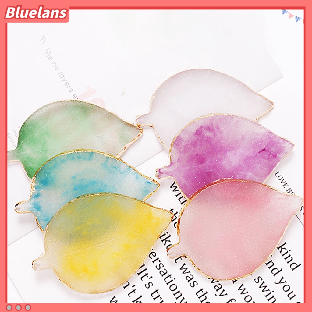 [BLM] Palet Kutek Burr Free Permukaan Halus Bisa Dicuci Mix Warna Agate Leaf Shaped Nail Gel Polish Colors Mixing Palette Perlengkapan Kuku