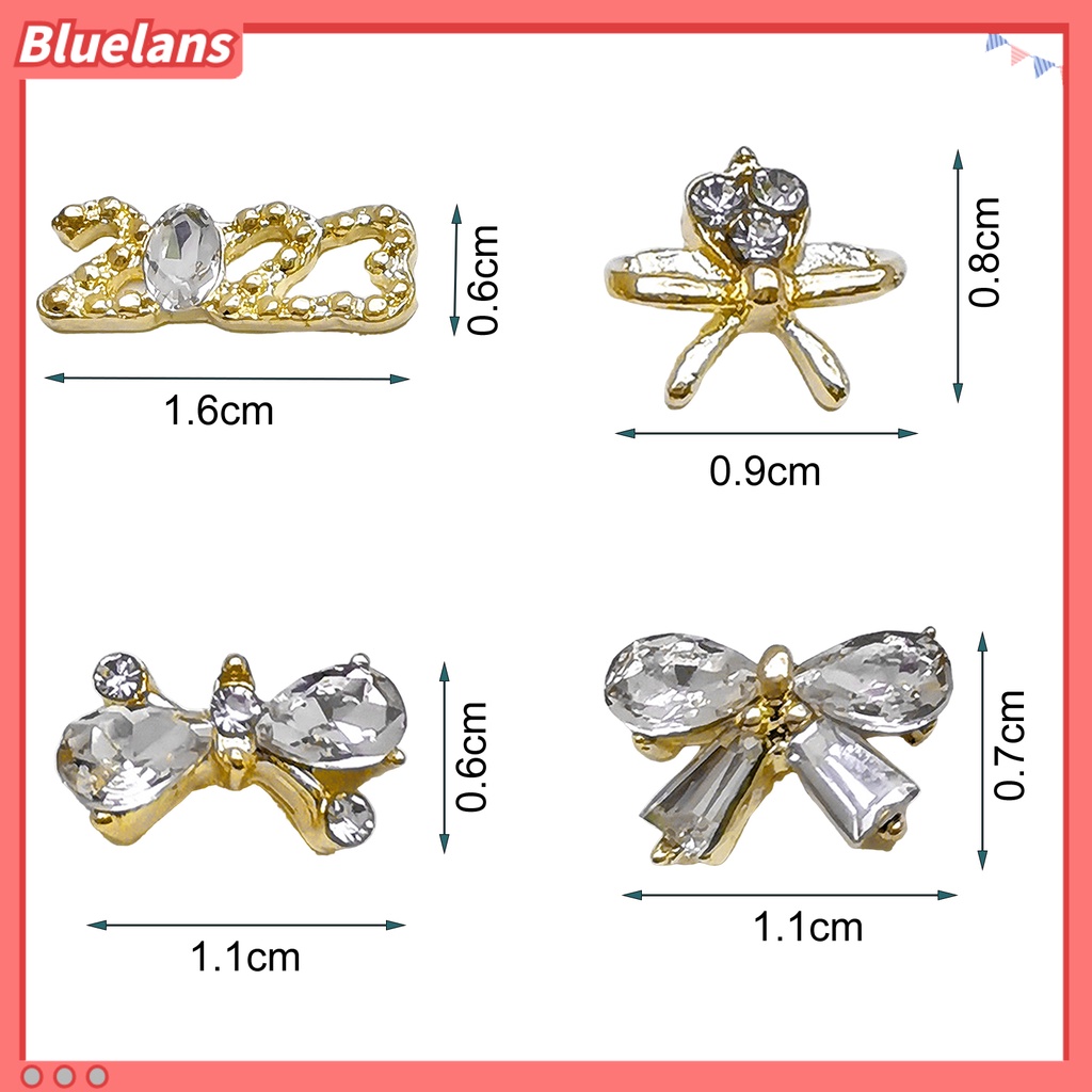 [BLM] 10pcs Berlian Imitasi Kuku Multiguna Mengkilap Tiga Dimensi Hias Anti Jatuh DIY Hadiah Nomor2023 Bow-knot Bintang Laut Nail Art Perhiasan Untuk Wanita