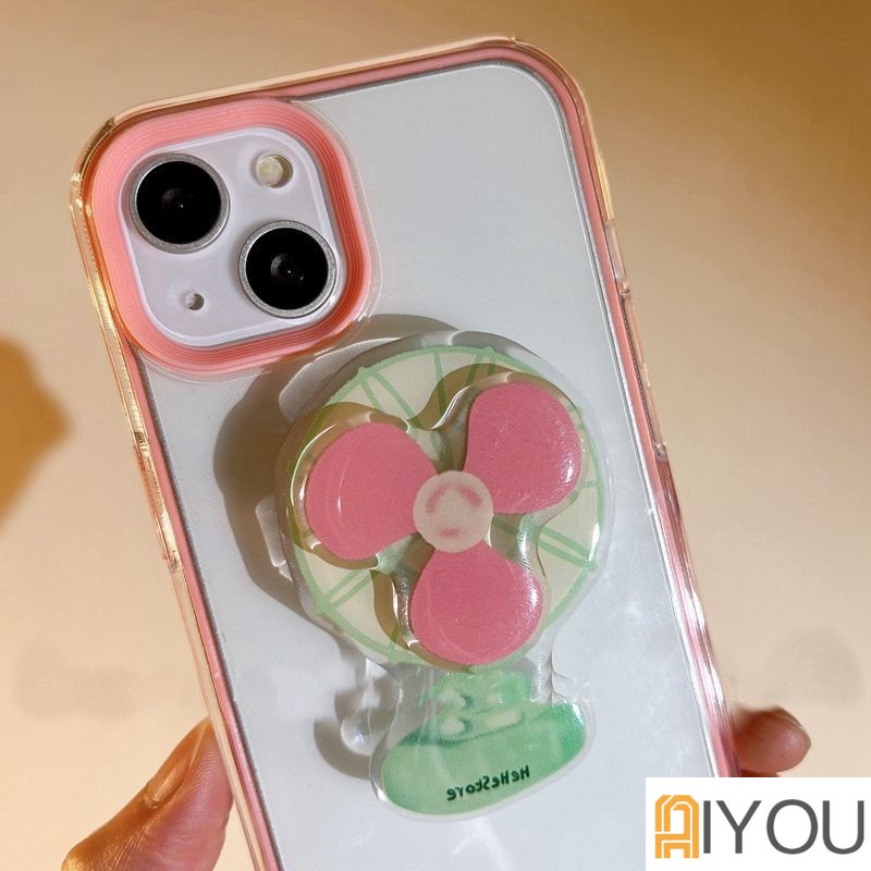 Casing Ponsel Tahan Guncangan Bumper Hybrid 3in1 Dengan Braket Kipas Putar 3D Phone Grip Tok Untuk Ponsel14 13 Pro Max12 11 Pro Max X Xs Max XR 8+ 7plus Casing Bumper Perlindungan Heavy Duty