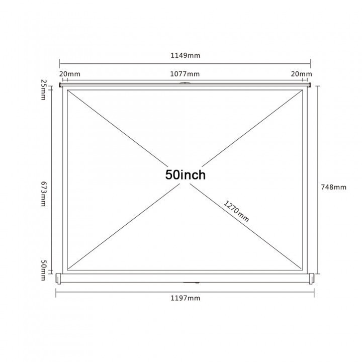 ROCKWARE Portable Folding Projector Screen 50-Inch Desktop