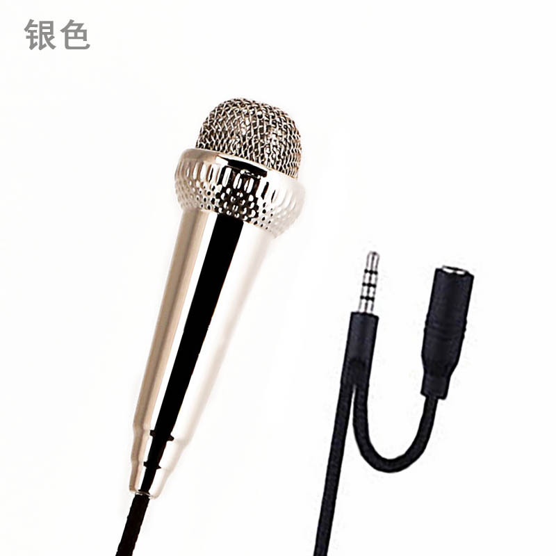 Mikrofon ponsel nasional K lagu mini kecil mikrofon kondensor gandum Android Apple bernyanyi bar gandum kabel hidup