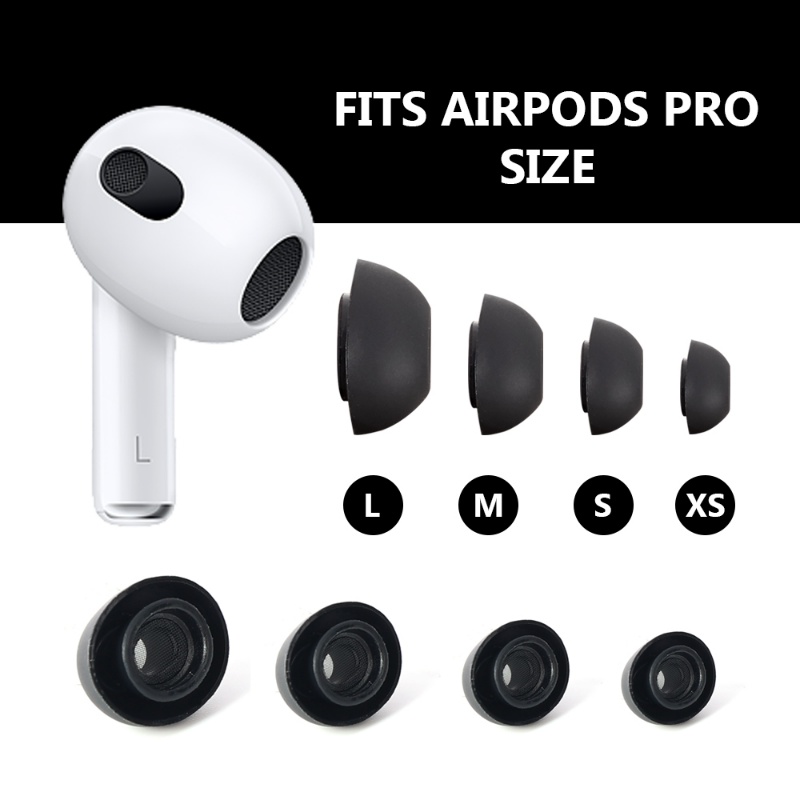 Tips Telinga Silikon Lembut Kompatibel Untuk Airpods Pro1/2 XS S M L Earbuds Earbud Pengganti Earplugs Noise Reduction Earbuds Cover Pelindung Earphone Aksesoris