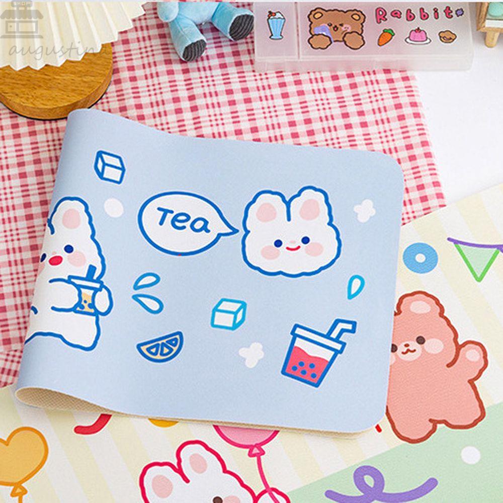 Agustinina Mouse Pad Lucu Kreativitas Aksesoris Komputer Perlengkapan Kantor Kartun Hewan Keyboard Pad Desk Pad