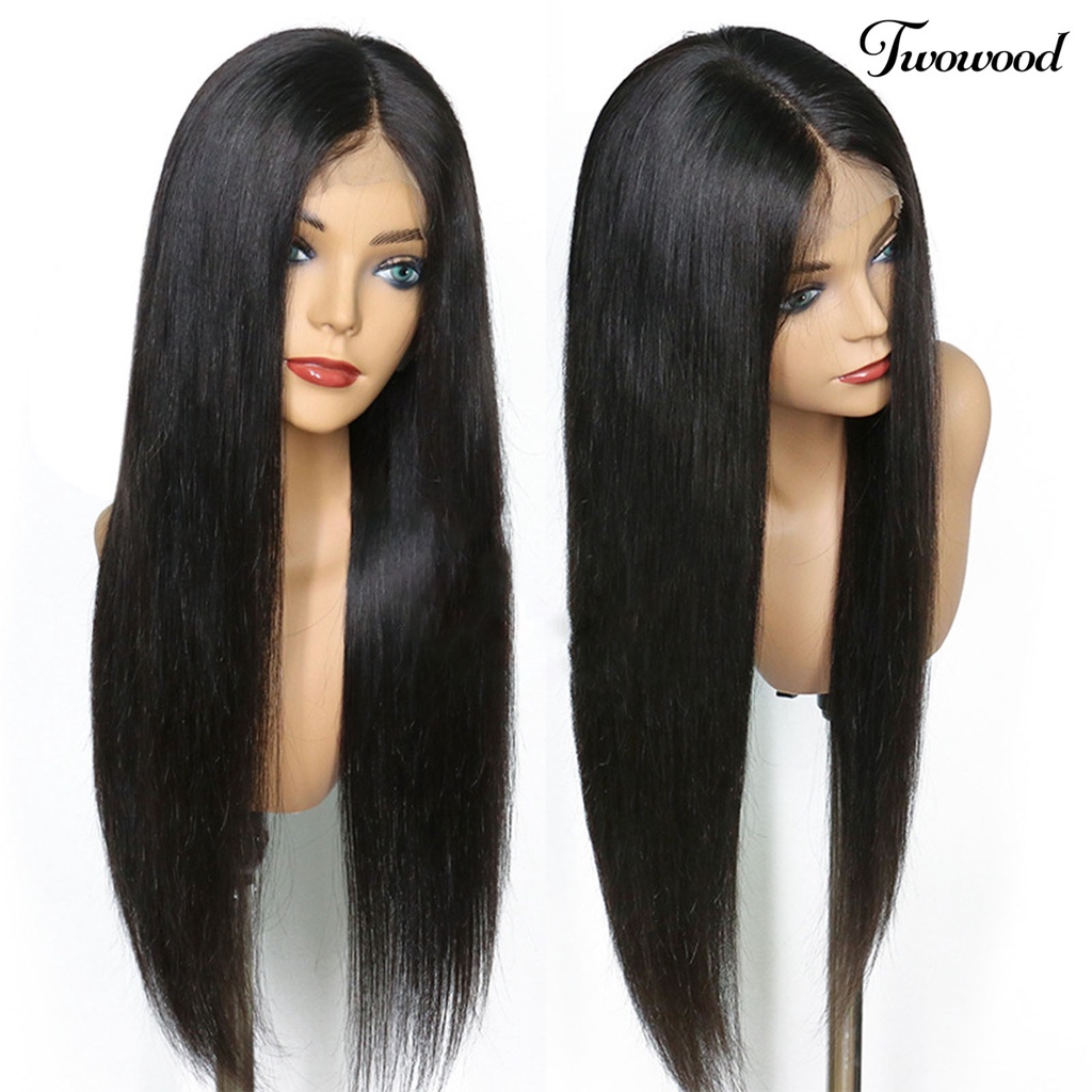 Twowood Lady Hairpieces Matte Lurus Panjang Wanita Wig Lace Halus Untuk Perempuan