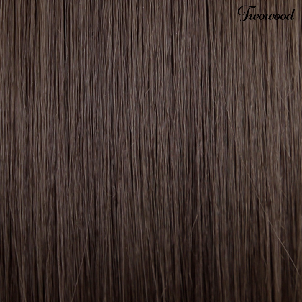 Twowood Wig Panjang Gantung Pewarna Telinga Invisible Net Serat Suhu Tinggi Wanita Wig Halus Lurus Untuk Perempuan