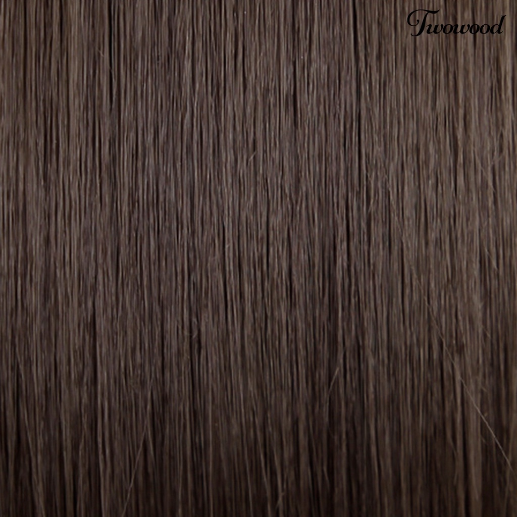 Twowood Wig Panjang Gantung Pewarna Telinga Invisible Net Serat Suhu Tinggi Wanita Wig Halus Lurus Untuk Perempuan