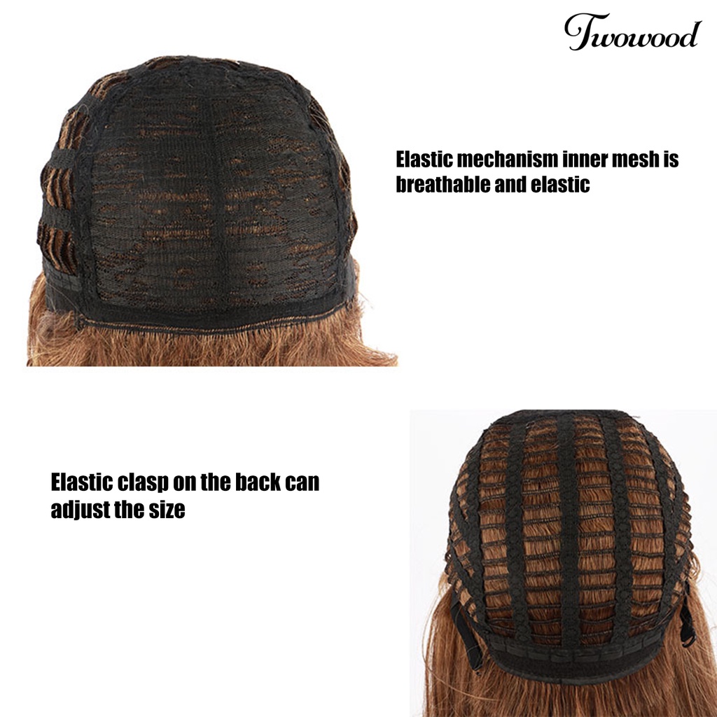 Twowood Wig Pria Amerika Nyaman Mudah Dipakai Berbulu Tahan Panas Fashion Kosmetik Alat Suhu Tinggi Sutra Pria Gaya Rock Wig Pendek Untuk Pesta