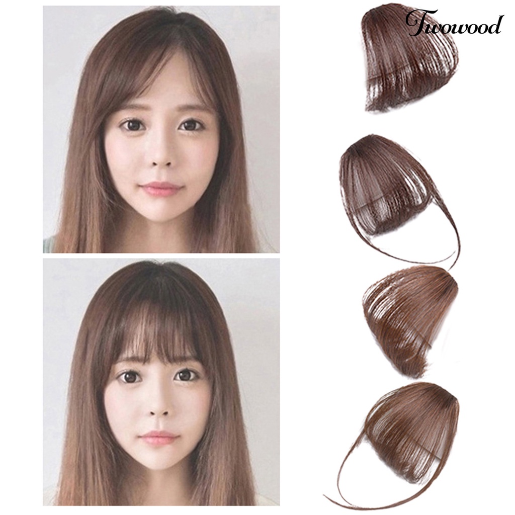 Twowood Poni Rambut Palsu Warna Vibrant Friendly Untuk Kulit Berbulu Mulus Realistis Hias Serat Faux Air Bangs Wanita Wig Aksesoris Untuk Lady