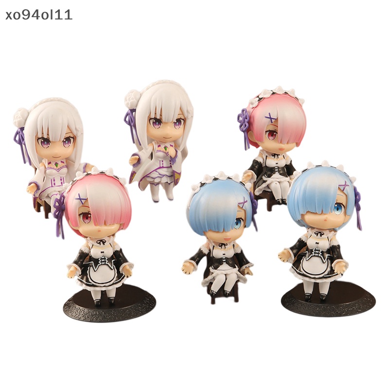 Xo 6Pcs Kehidupan Di Dunia Yang Berbeda Dari Zero Model Patung Anime Rem Apron Maid Dress Up Figure Patung Mainan Boneka Ornamen Desktop OL