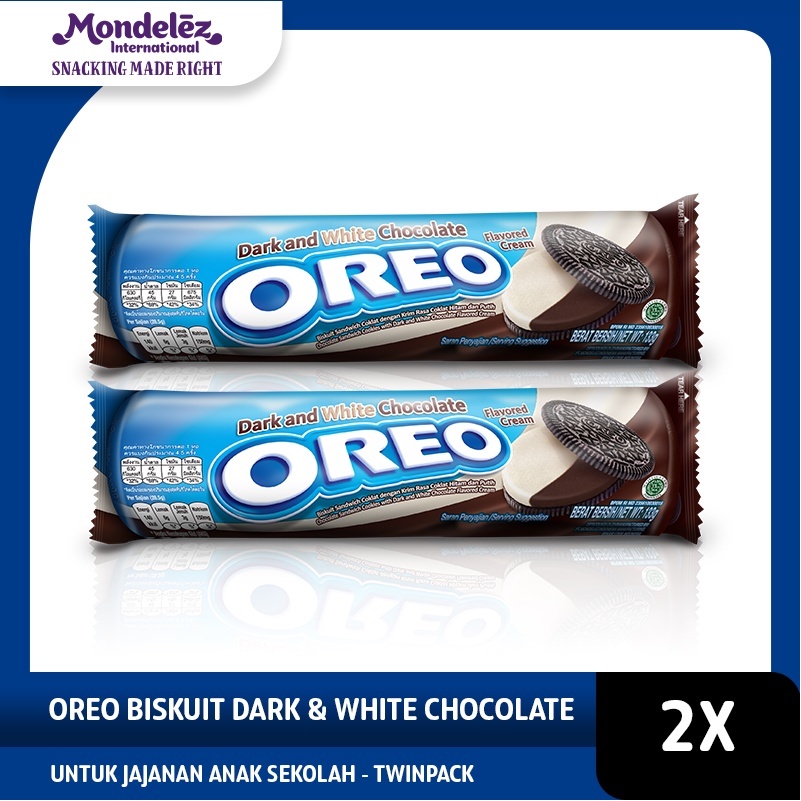 

Oreo Biskuit Dark & White Chocolate Regular 119.6g Untuk Jajanan Anak Sekolah - twinpack