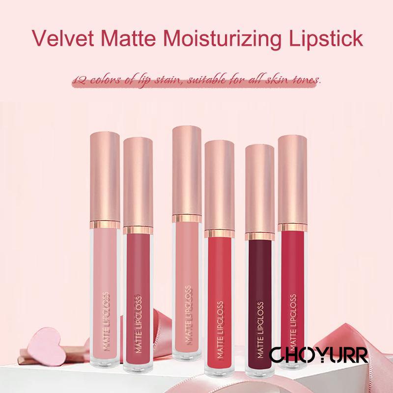 【COD】Lip Gloss Beludru Matte Lip Gloss Tidak Memudar Lipstik Pelembab Tahan Lama-CH