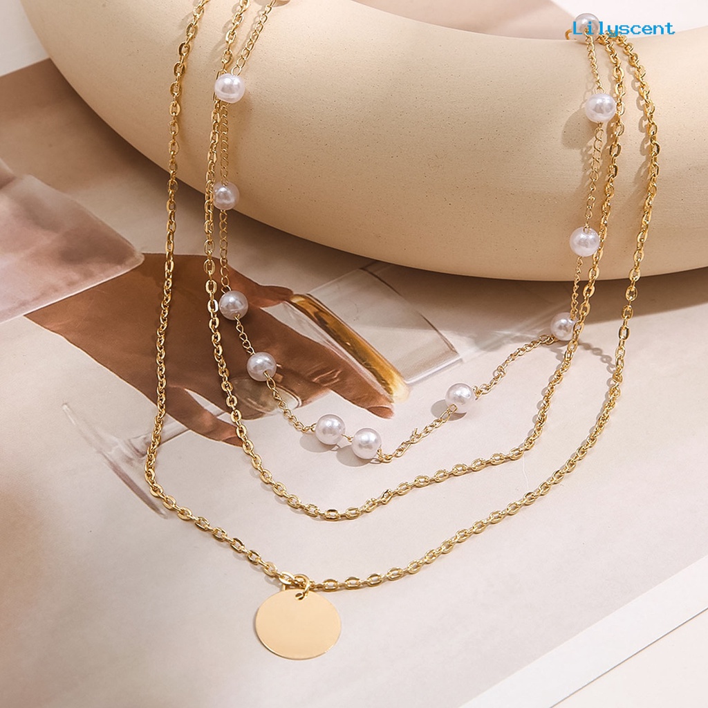 [LS]3Pcs Ladies Necklaces Retro Electroplating Adjustable Extension Rantai Lapis Emas Kalung Perhiasan Aksesori