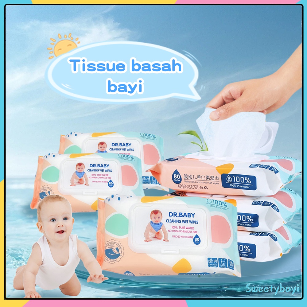 Sweetybayi 80s Tissue Basah bayi pure baby wipes non perfumed tisu basah bayi