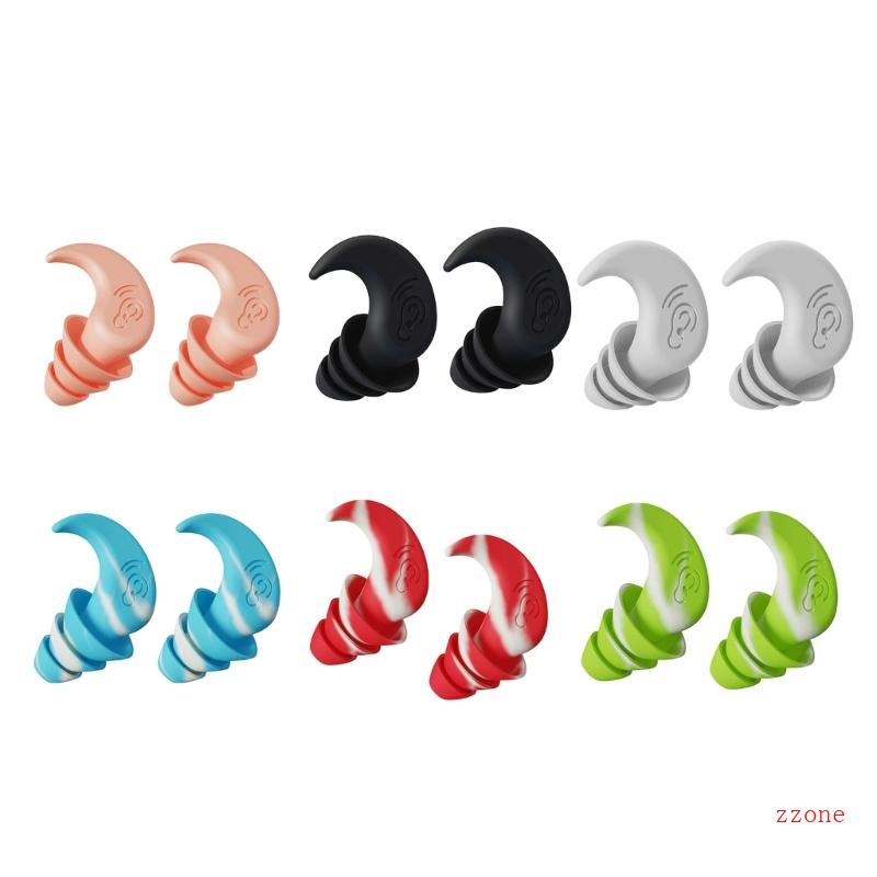 Zzz 1pasang Eartip Earplug Silikon Peredam Kebisingan Anti-noise Hear Protect Ear Plugs