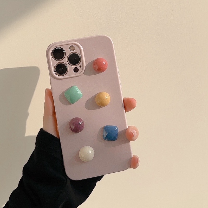 Fashion Colorful Gemstone Soft Silicon Case iP iPhone 14 + Plus 11 12 13 Pro Max Cream FTD Girl Woman Casing Apple