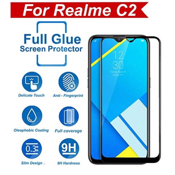 Tempered glass realme C2/ A1k fullCover.