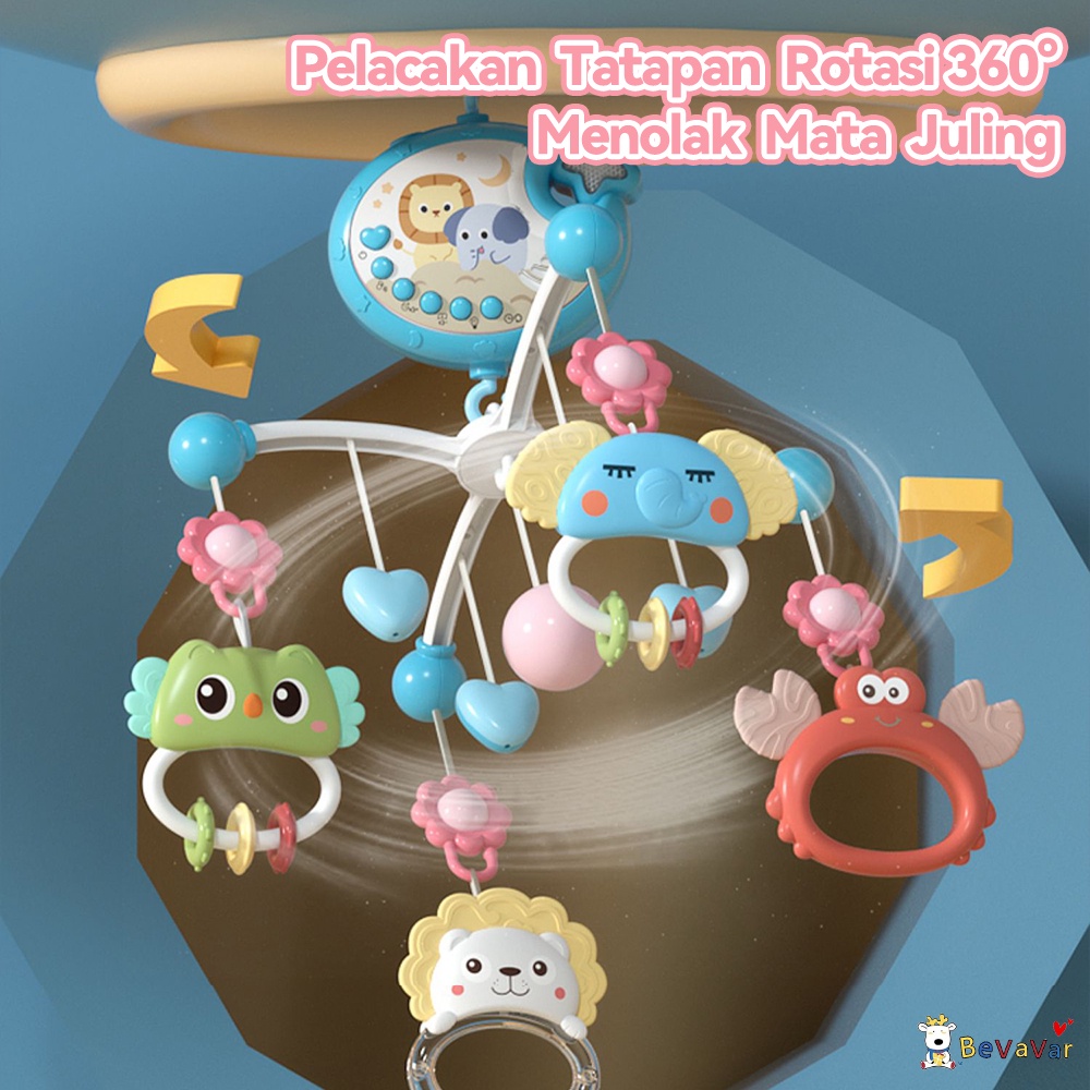 BEVAVAR Mainan Bayi Gantung/Crib Bell Toys/Mainan Tidur Bayi/ Mainan Kerincingan Bayi Musik