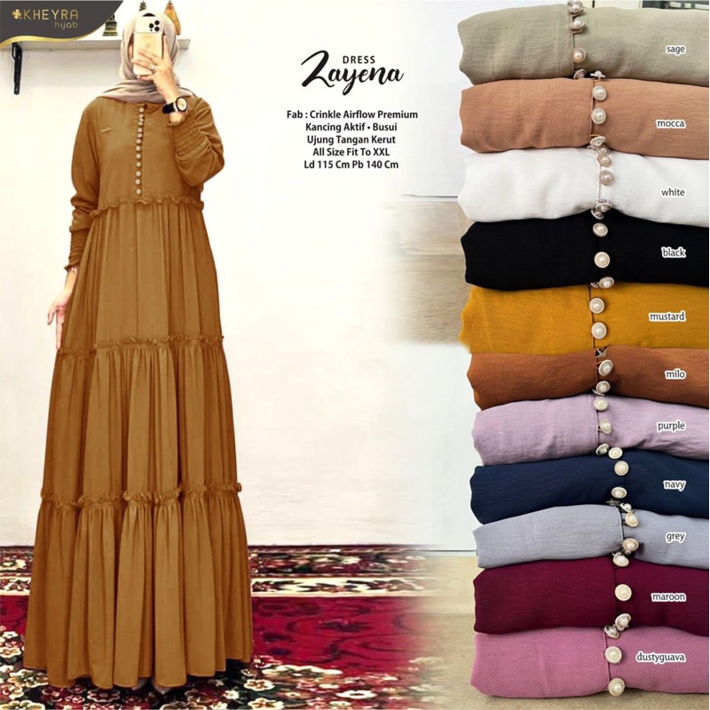 ZAYENA DRESS ORI KHEYRA | Ld115 Crinkle Airflow Premium