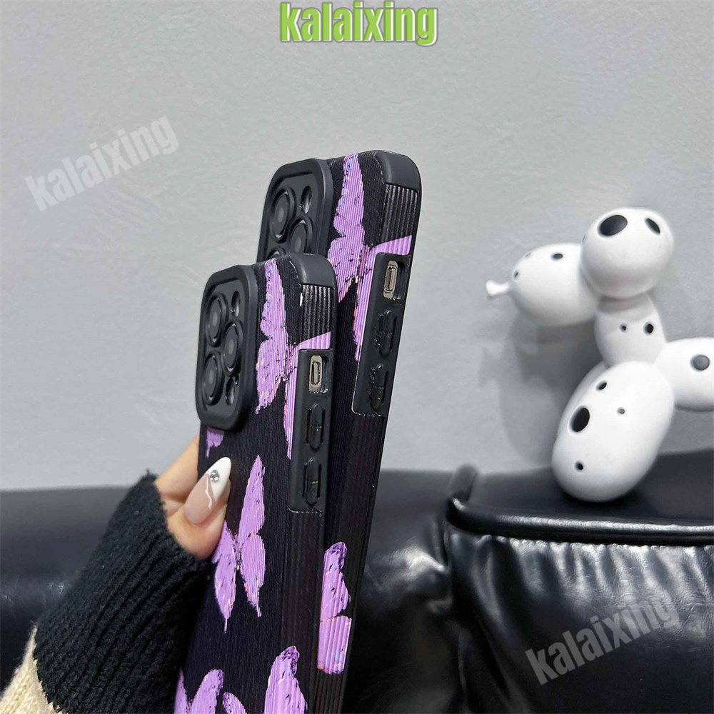 IPHONE Soft Case Kupu-Kupu Hitam Untuk Iphone11 12 13 14 Pro Max14 Plus Xs Max X XR 7 8 Plus Sarung Belakang Lembut