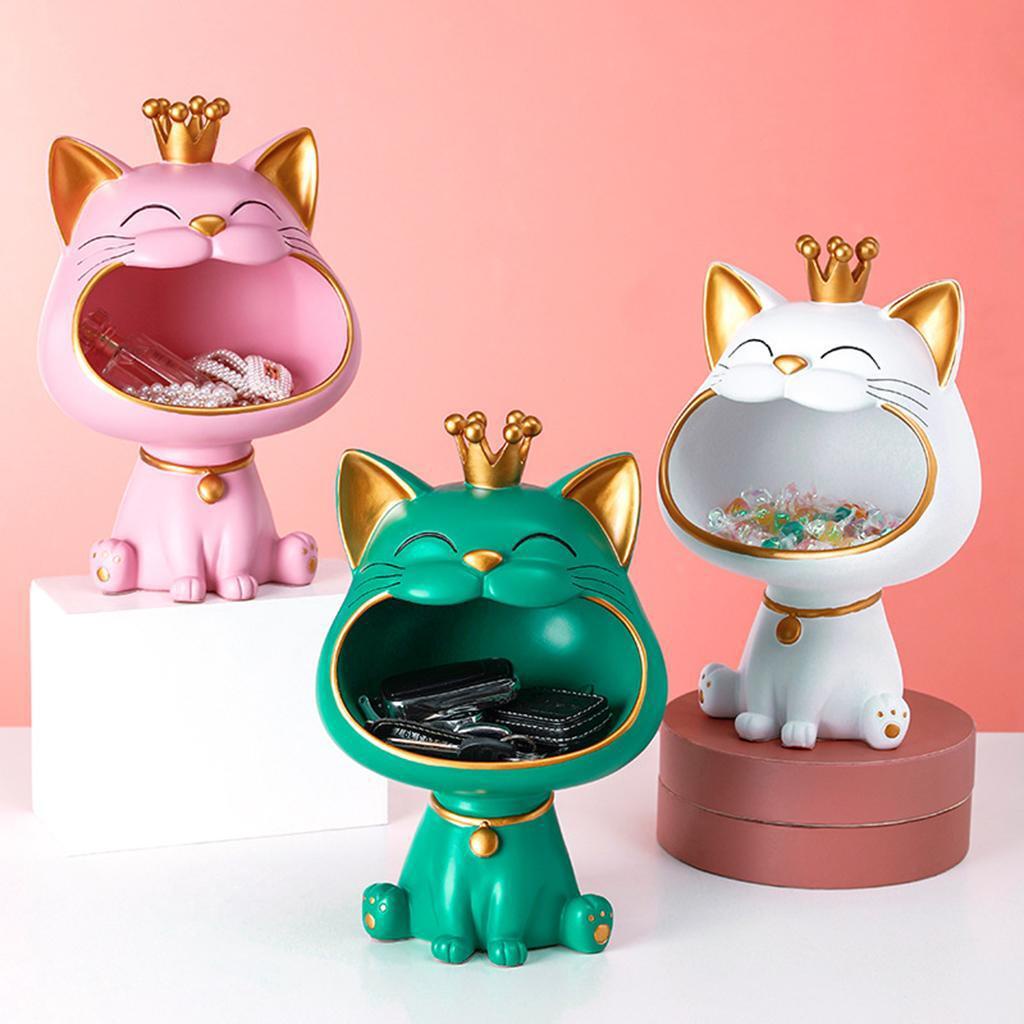 Huit Patung Kucing Keberuntungan Feng Shui Figurine Kunci Penyimpanan Serba Serbi Home Decor