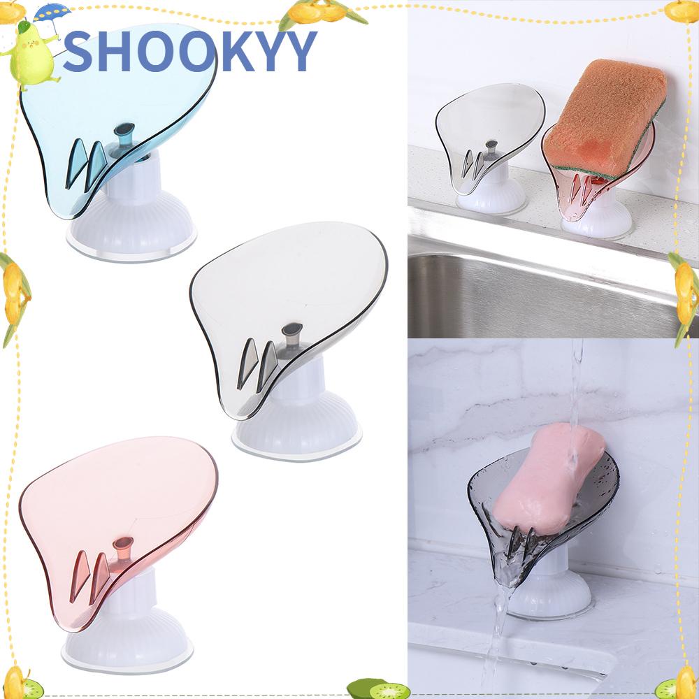 Chookyy Daun Tempat Sabun Penyimpanan Piring Nampan Perlengkapan Dapur Suction Cup Wastafel Drain Rack