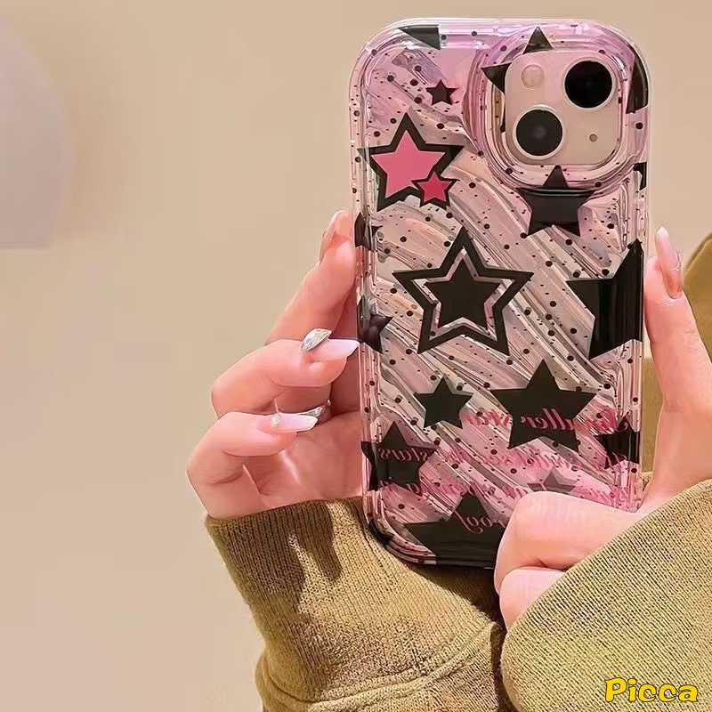 IPHONE Case Kartu Laser Kompatibel Untuk Iphone11 13 14 12 Pro MAX 7Plus XR 6 6S 78 Plus X XS MAX 8Plus SE 2020mewah Dazzle Warna Love Hati Bintang Pohon Kreatif 3D Stereo Corrugation Case