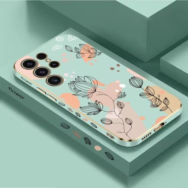 Case for Redmi Poco M3 Pro Note 10 Pro Max 11 11S 11 Pro 11E Pro 4G 5G Abstract Plants Luxury Platin