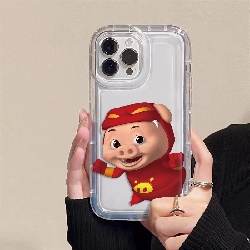 IPHONE Casing Soft Case Babi Pasangan Lucu Kompatibel Untuk Iphone14 13 11 12 Pro XS Max X Xr7 +8Plus Casing Ponsel Silikon TPU Shockproof Cover