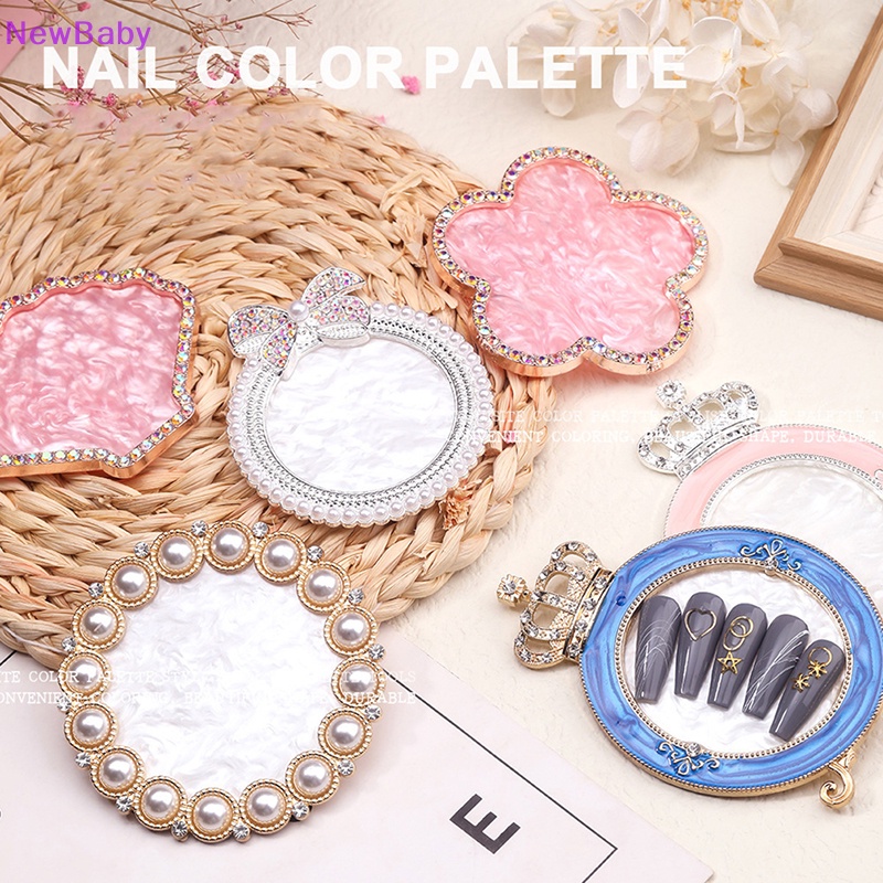 Newbaby Resin Nail Art Paint Gel Polish Palette Display Holder Papan Piring Pigmen Warna ID