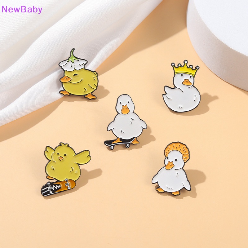 Newbaby Lovely Animal Enamel Pin Custom Nakal Skate Angsa Bebek Ayam Bros ID