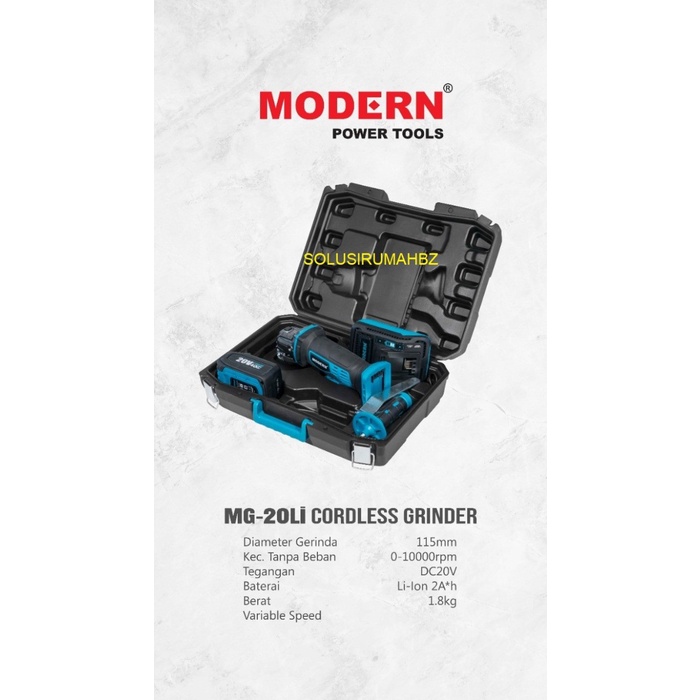 MODERN M20LI Bor Cordless Drill Baterai Tangan Beton Charger Cas Mesin