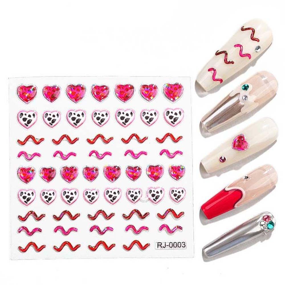 Mxbeauty Stiker Kuku Perekat Lembut Lucu Gaya Jepang Bronzing Laser Kartun Stiker Hiasan Kuku Untuk Wanita