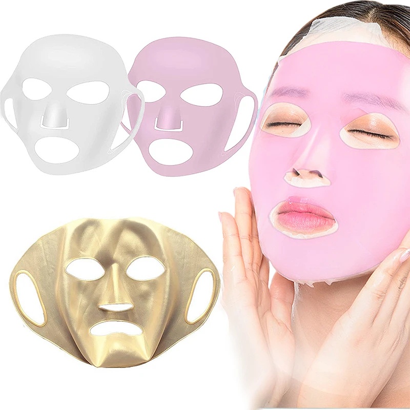 3d Silicone Facial Mask Cover/ Masker Wajah Pelembab Elastis Bisa Dicuci Aplikator Alat Bantu Tetap