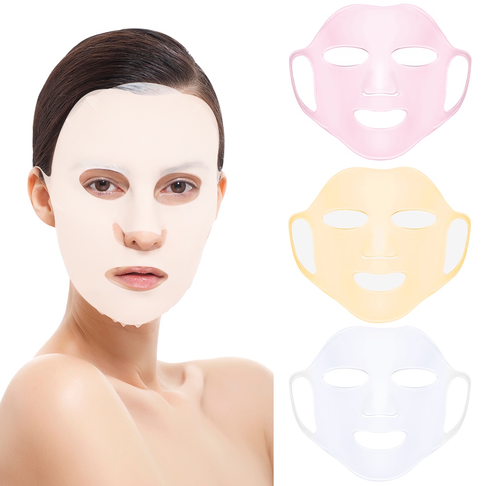 3d Silicone Facial Mask Cover/ Masker Wajah Pelembab Elastis Bisa Dicuci Aplikator Alat Bantu Tetap