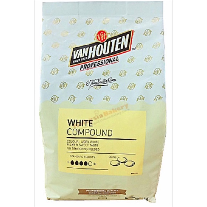 VAN HOUTEN COIN WHITE COMPOUND / COKLAT KOIN PUTIH COMPOUND 1 KG