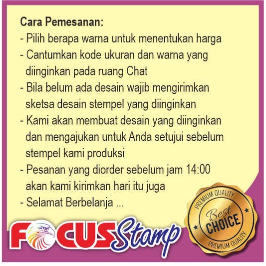 

Stempel Warna Uk. STANDARD, 1 s/d 3 WARNA HARGA TETAP SAMA - 3 WARNA