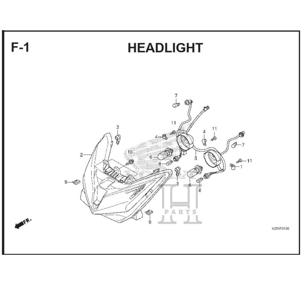 PITING PITTING LAMPU DEPAN KABEL SOKET REFLEKTOR SOCKET COMP HEADLIGHT VARIO 125 FI 33150-KZR-601 ASLI ORIGINAL AHM HGP HONDA