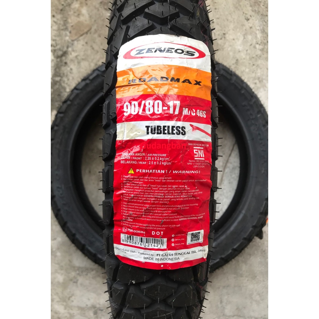 Zeneos Roadmax 90 / 80 - 17 Ban luar motor Tubeless Dual Purpose Semi Trail bebek Supermoto CBR