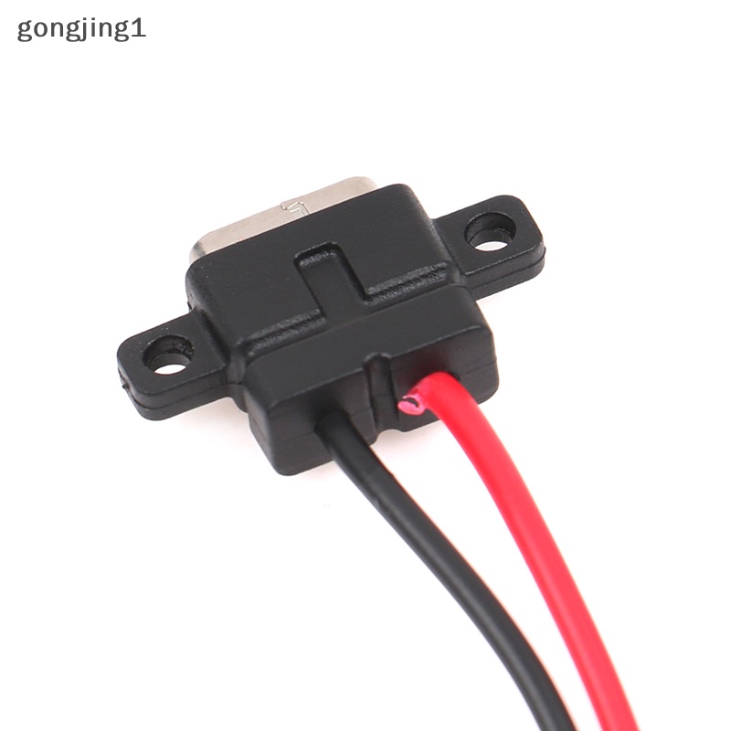 Ggg TypeC 2Pin Port Soket USB C Perempuan Tahan Air Dengan Lubang Sekrup Antarmuka Pengisian Cepat Konektor USB Dengan Kabel H11.5mm ID