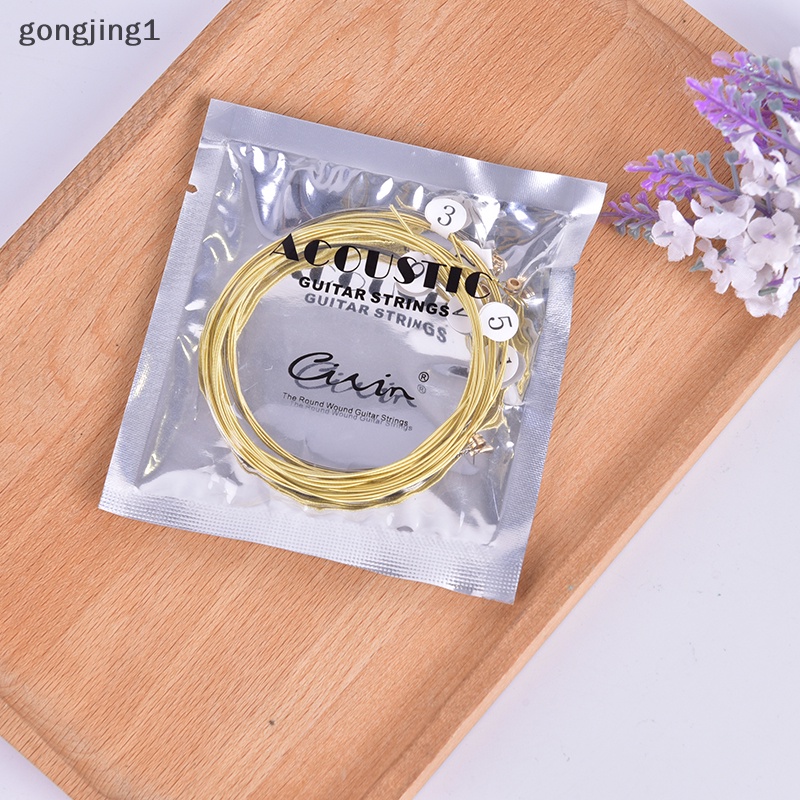 Ggg 6pcs /set Senar Gitar Akustik Universal Bahan Kuningan Hexagonal Steel Core Strings Untuk ID