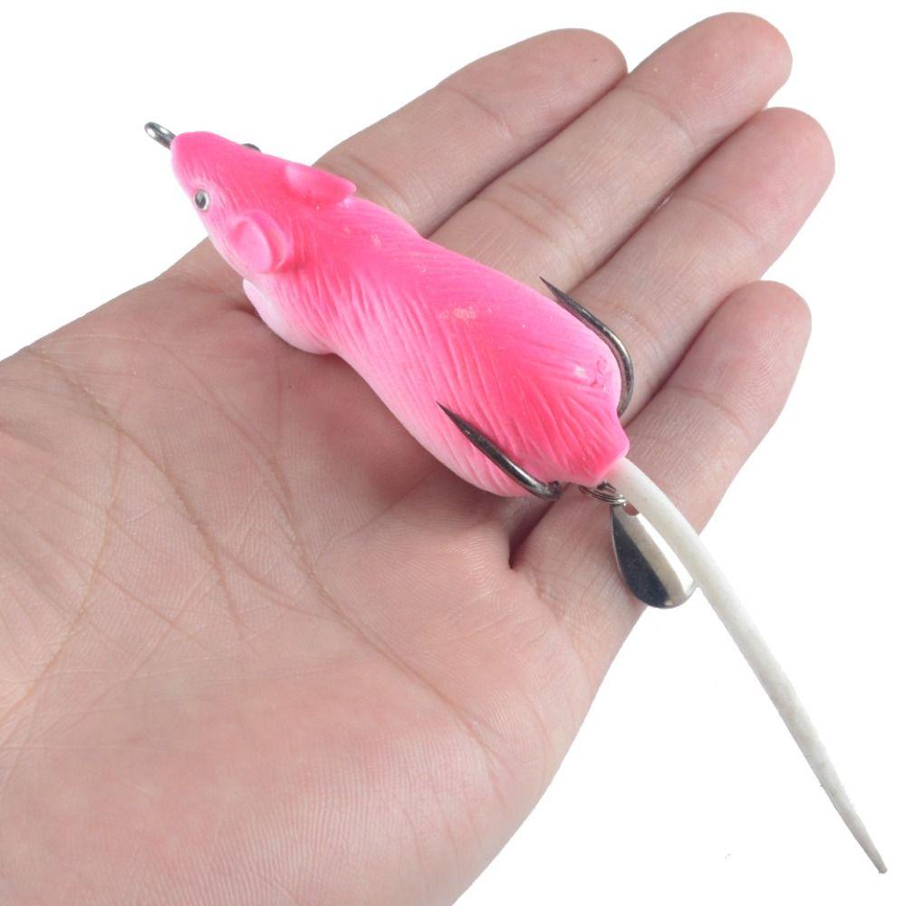 AUGUSTINA Agustina Mouse Fishing Lure 12.5g Simulasi Mouse Lure Lembut CrankBait Little Thunderfrog Bionics Mouse Propeller Lure Ikan Hitam Buatan Memancing Umpan Engkol Lembut