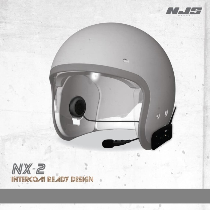HELM NJS Retro NX-2 HELM INNER VISOR HELM ADA DUDUKAN INTERCOM - SILVER DOFF, L